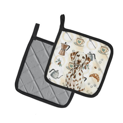 Liver Dalmatian Coffee Bar Pair of Pot Holders