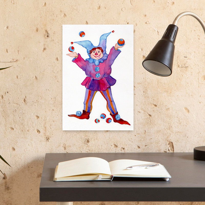 Art mural contemporain fantaisiste coloré et contemporain, H 18 po x l 12 po