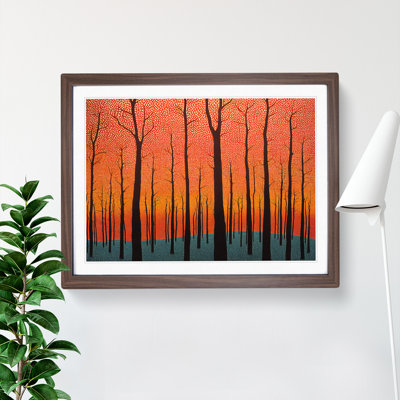 Shimmering Abstract Trees Forest - Framed Print