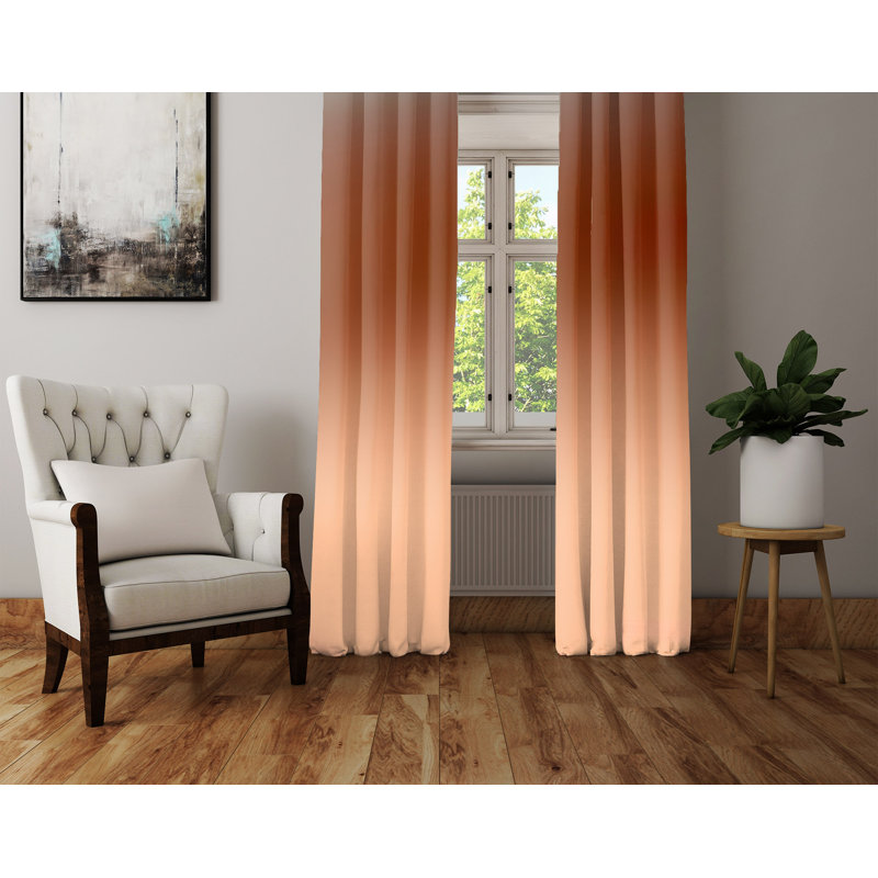 Rideau de fenêtre Arnaldo, L 20 po x L 82 po, Orange
