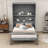 Murphy Bed Cabinet with Built-In Shelves & Hydraulic Lift-106950507-106950509
