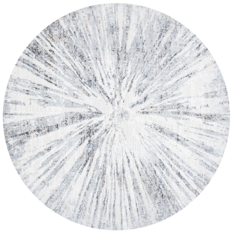 Koziol Cotton Abstract Rug, Round 6'7"