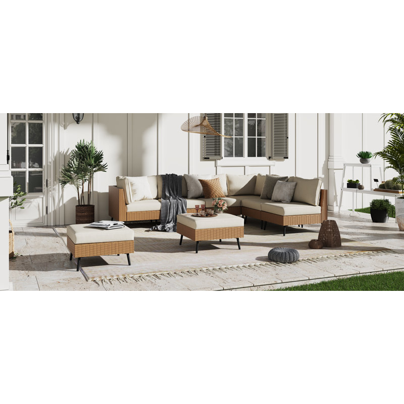 Ensemble de conversation modulaire 6 pièces Lozelle, Beige