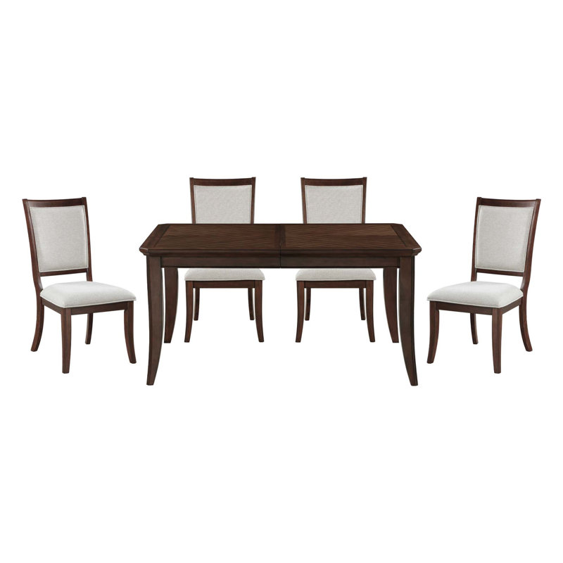 5 pièces Table de salle à manger traditionnelle avec chaises d'appoint, Ensemble de cinq pièces : table, quatre chaises
