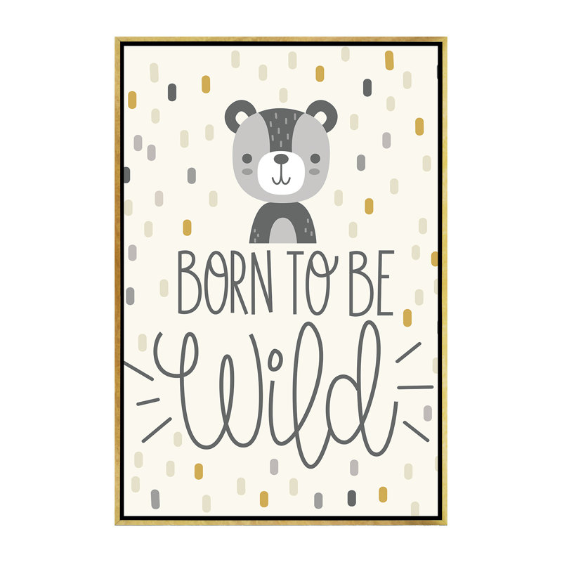 «Cute and Wild III», art encadré, H 60 po x l 40po x P 1,5 po, Toile encadrée d'or