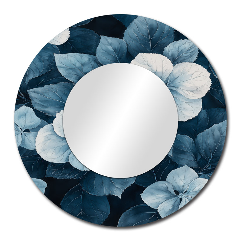 Monogramme d'hydrangées monochromes - motif d'art mural traditionnel - imprimé sur métal, 29 po x 29 po