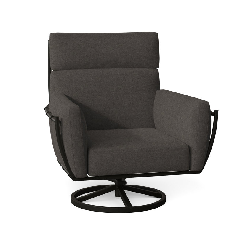 Chaise berçante pivotante en aluminium Majorca, Pas de soudure, Fossile de Vérone