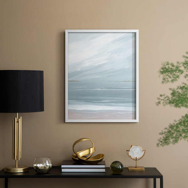 Aqua Soft Shores I, reproduction encadrée - bois massif, H 11 po x l 9 po, Blanc