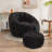 Compression Comfy Pumpkin Bean Bag Couch Sofa Chair,Soft Teddy Fabric Bean Bag Chair With Ottoman-1262828846