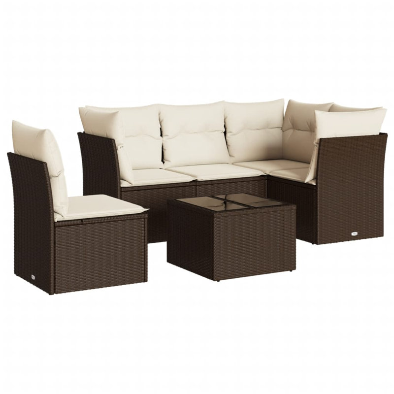 Grand canapé modulaire en rotin PE Vidaxl