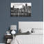 «Chicago Skyline», reproduction d'art sur toile encadrée - affiche moderne de paysage urbain noir et blanc pour une décoration de bureau à domicile prête à suspendre, œuvre d'art 24 po x 36 po