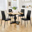 color Faux Leather Modern High-backed Dining Chairs with Metal Legs-433931301