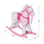 Cheval à bascule en peluche pour enfants, jouet à chevaucher avec des sons réalistes (rose pâle)-17004038
