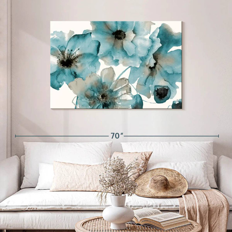 Harnek Teal Kissed Hues, 30" H x 45" W