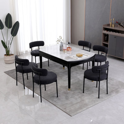 Neshaun 75.95cm H Upholstered Metal Side Chair