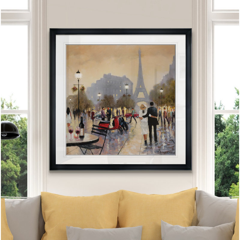 " Paris Twilight ", 24" H x 24" W x 1.5" D, Black Framed