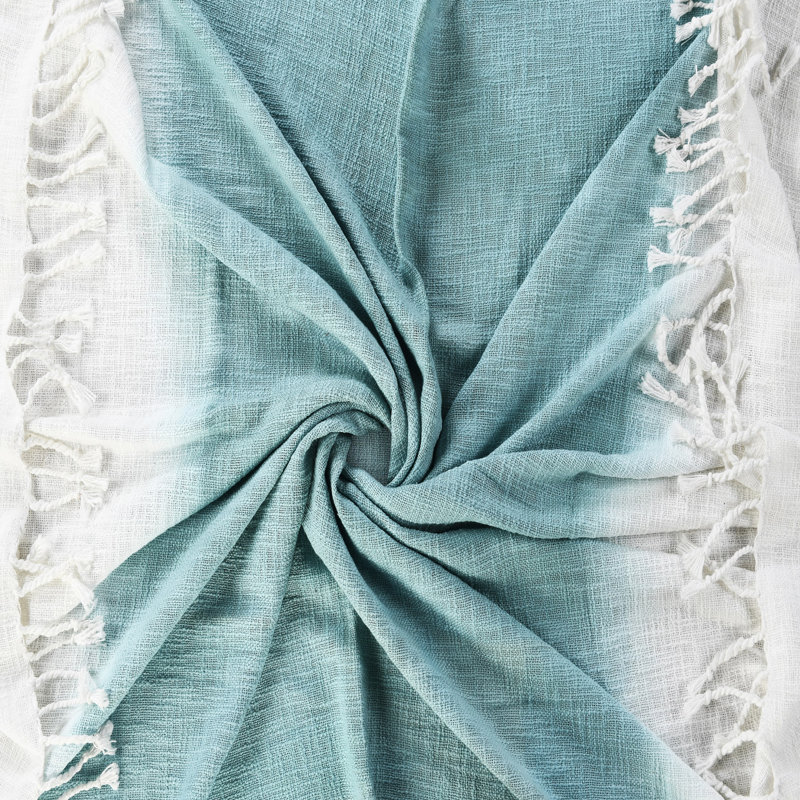 Jeté en coton , Bleu