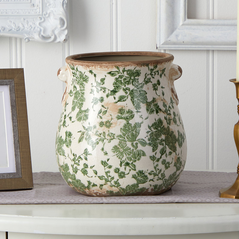 Essa Ceramic Pot Planter, 10" H x 9.5" W x 9.5" D