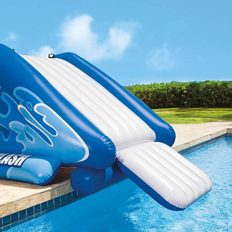 Blue and White Inflatable Vinyl Water Slide