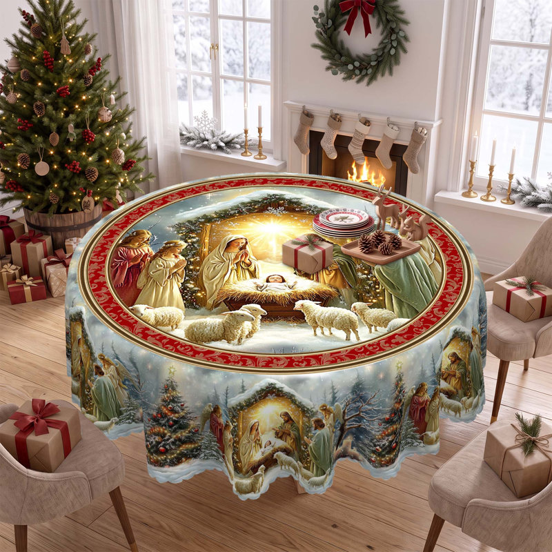 Nappe en polyester lavable Noël