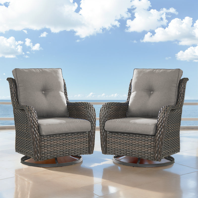 Ensemble de chaises berçantes pour l'extérieur Deb, Gris, Brun