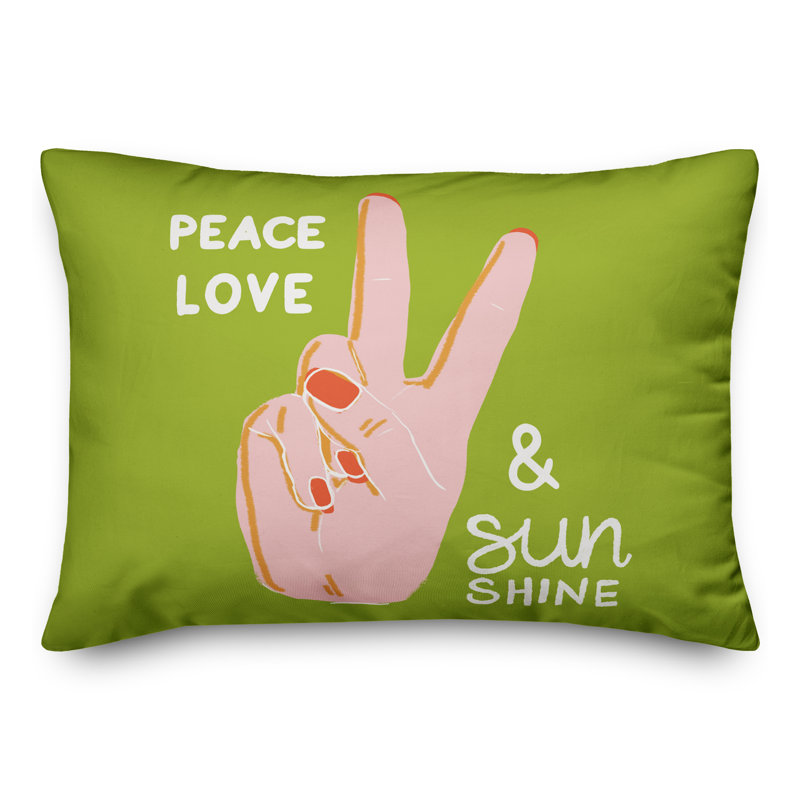 Peace Love Sunshine Rectangular Pillow Cover & Insert