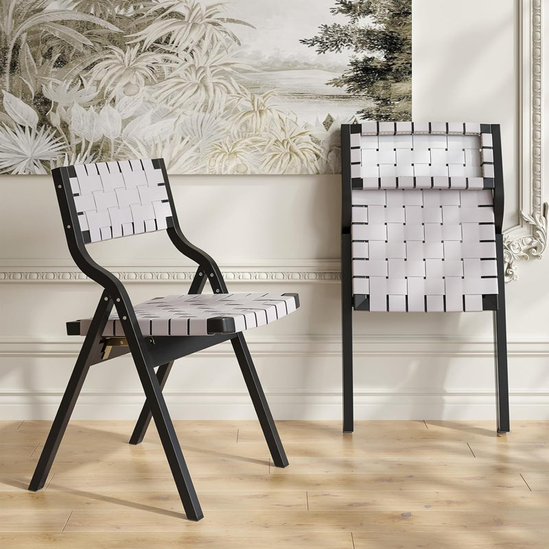Chaises pliantes en bois, chaises pliantes pour l'intérieur en bois, Gris clair / noir