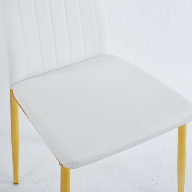 Ensemble de salle à manger 1 + 4,5 pièces, table de salle à manger à pieds en métal Mid-Century pour 4-6 personnes avec plateau en verre, table de salle à manger à piédestal, table basse de loisirs.