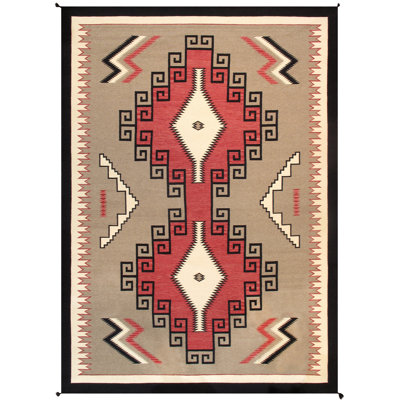 Tuscany Hand Knotted Wool Southwestern Area Rug in Brown/Red