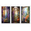 Ensemble de 4 décorations murales mauves et jaunes-2103368105-2103368107