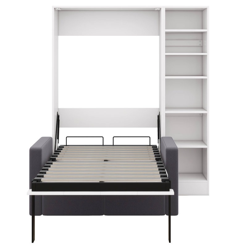 Lit escamotable avec canapé et tablettes Mironda, Simple