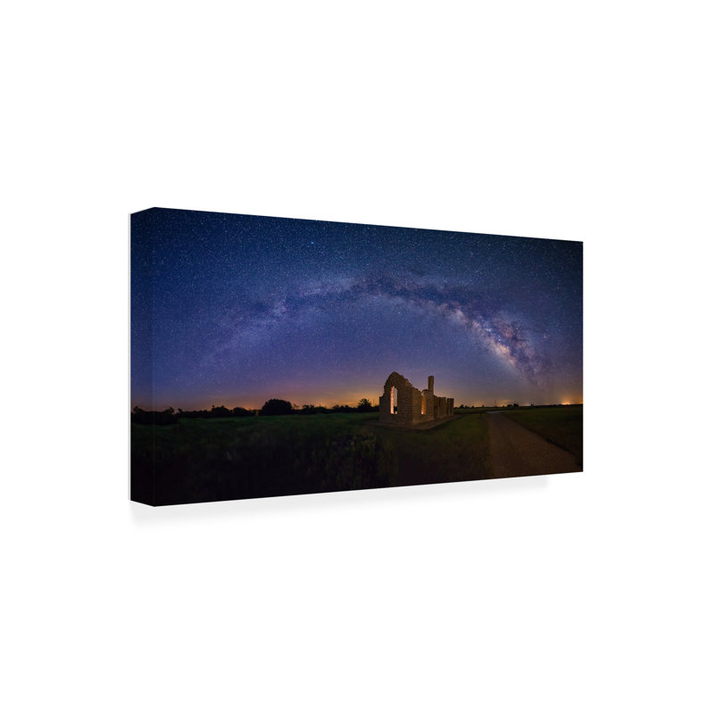 «Michael Griffin, fort Griffin sous le ciel nocturne», H 16 po x l 32 po