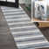 Raygoza Two-Tone Striped Classic Low-Pile Machine-Washable Cream/Dark Gray Rug