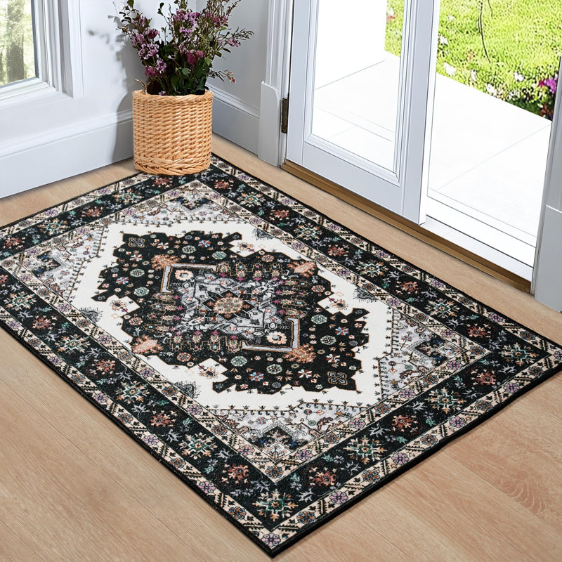 Tapis gris lavable à la machine Groner, Rectangulaire 2 pi x 3 pi
