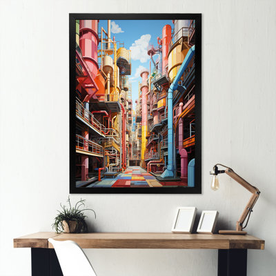 «Mulitcolor Power Plants Heart of Industry» sur impression sur toile