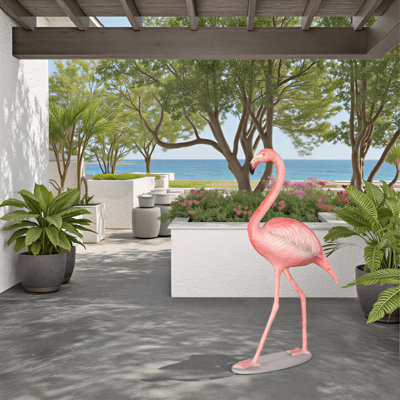 Sculpture flamant rose