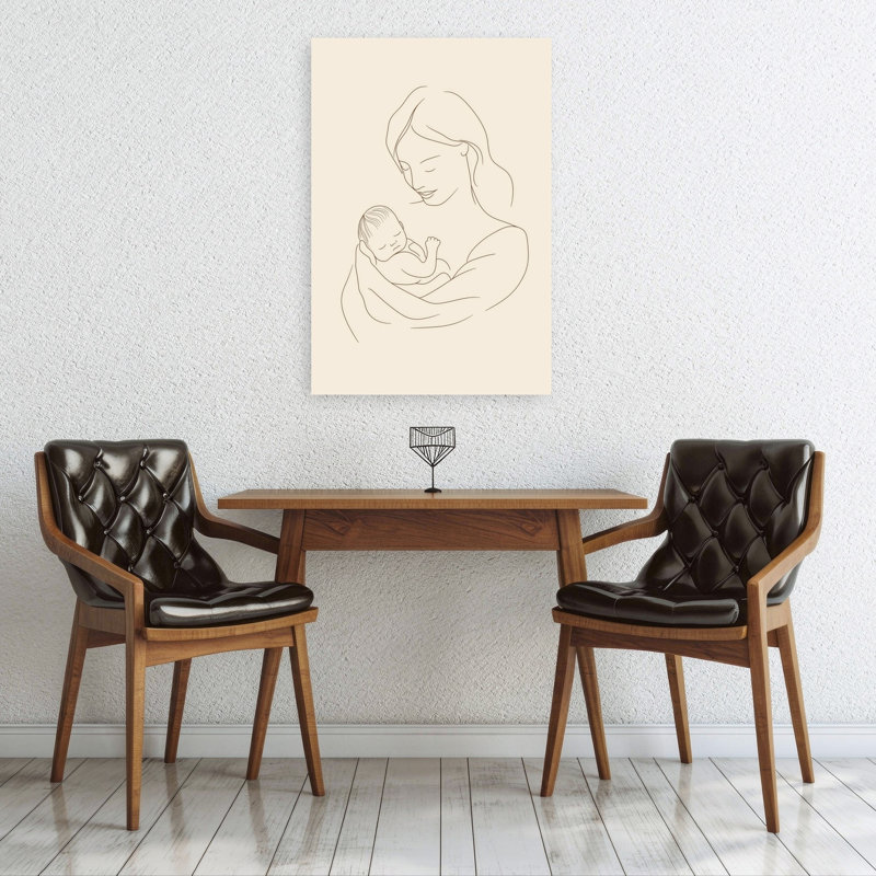 «A Mother's Gentle Embrace Delicate Minimalist Serene», reproduction d'art murale, H 36 po x l 24 po