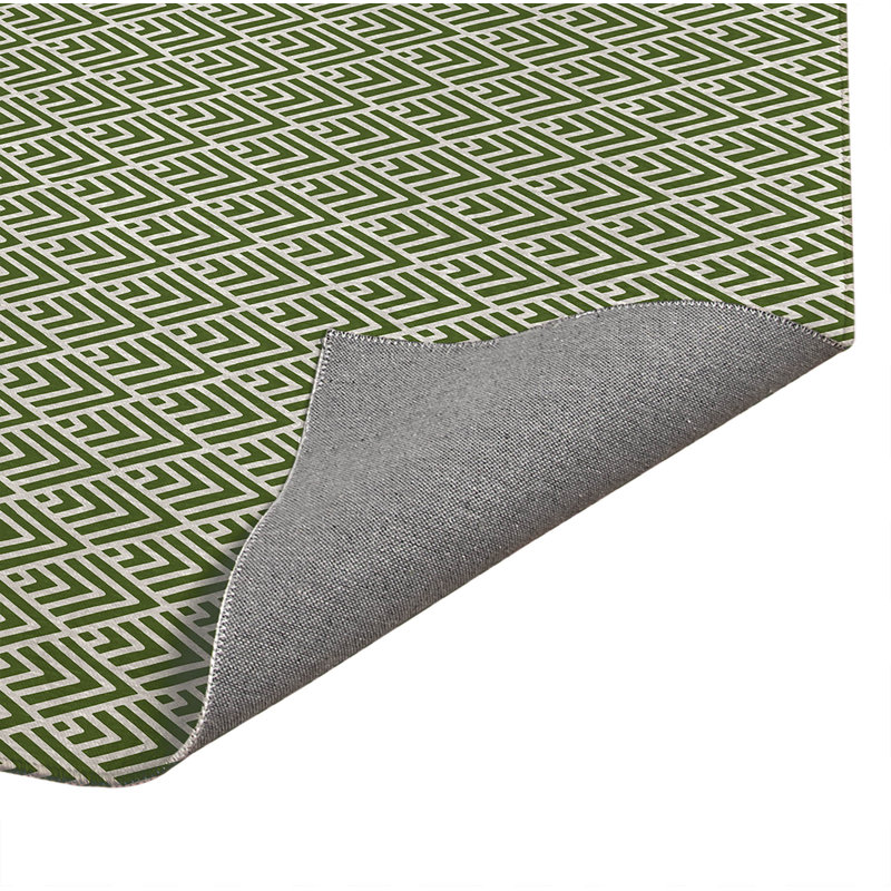 Chevron Spike Low Profile Kitchen Mat, Rectangle 2' x 3', Olive Green