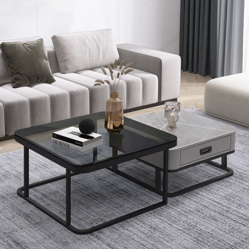 Karonda Glass Top Nesting Coffee Table