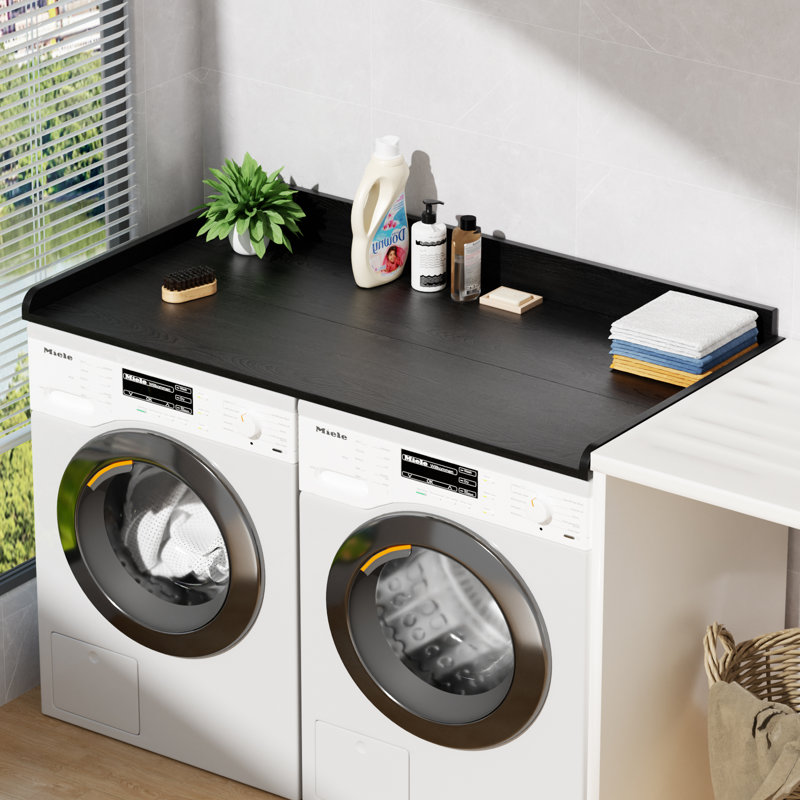 Coolbebe Washer Dryer Countertop,  Laundry Countertop Over Wooden Washer And Dryer For The Top With Non-Slip Pads, Laundry Hamper Counter Storage Organization 54"W X 27.5"D
