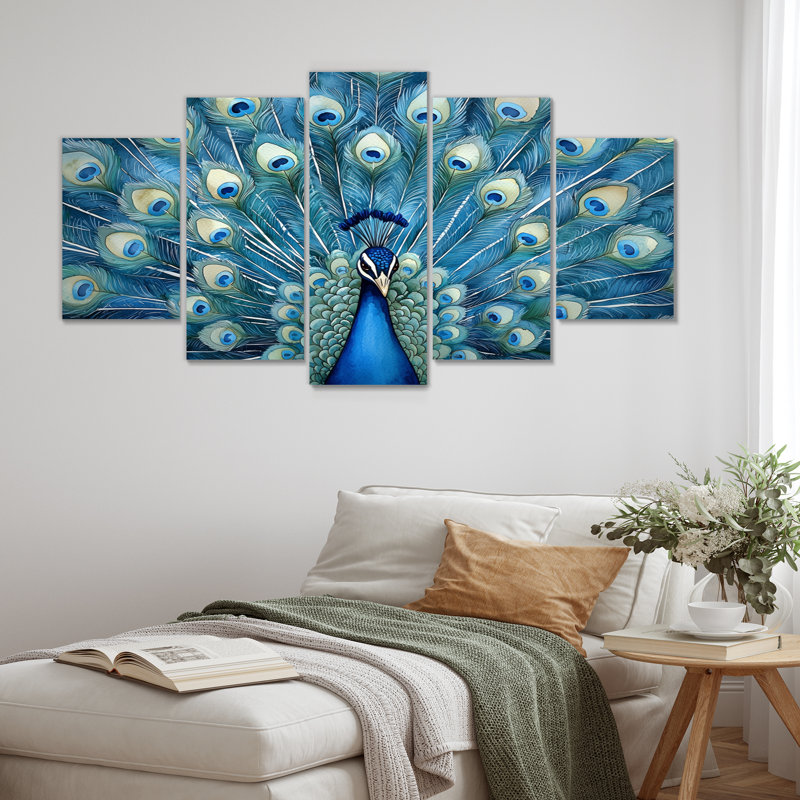 «Royal Peacock Feather présent II», art mural animal paon - décoration murale moderne