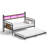 Twin Daybed with Trundle, Double Storage, Charging Station and LED Lights