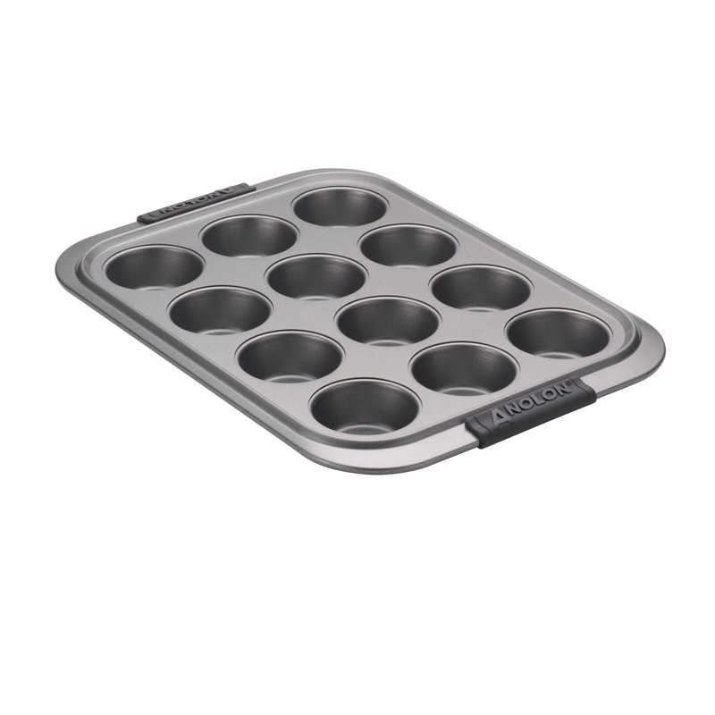 Anolon Advanced Bakeware Nonstick Muffin Pan, 12-Cup, Gray