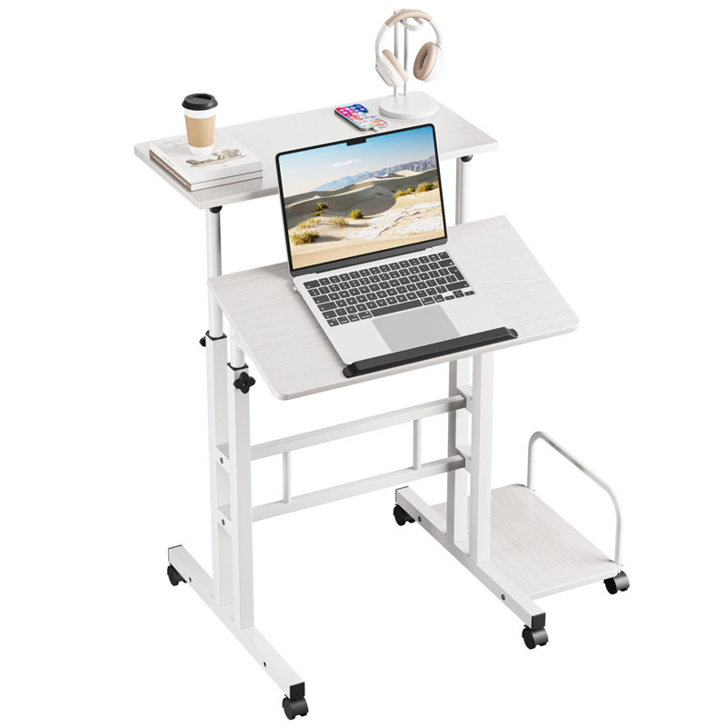 Kalb Adjustable Standing Desk, White