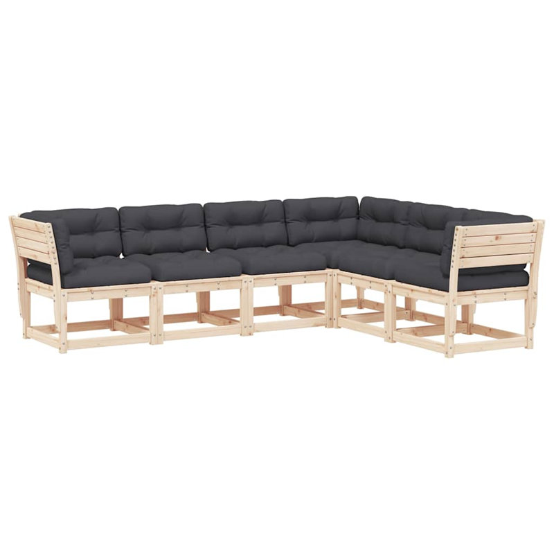 273cm Wide Patio Sofa, Brown, Gray