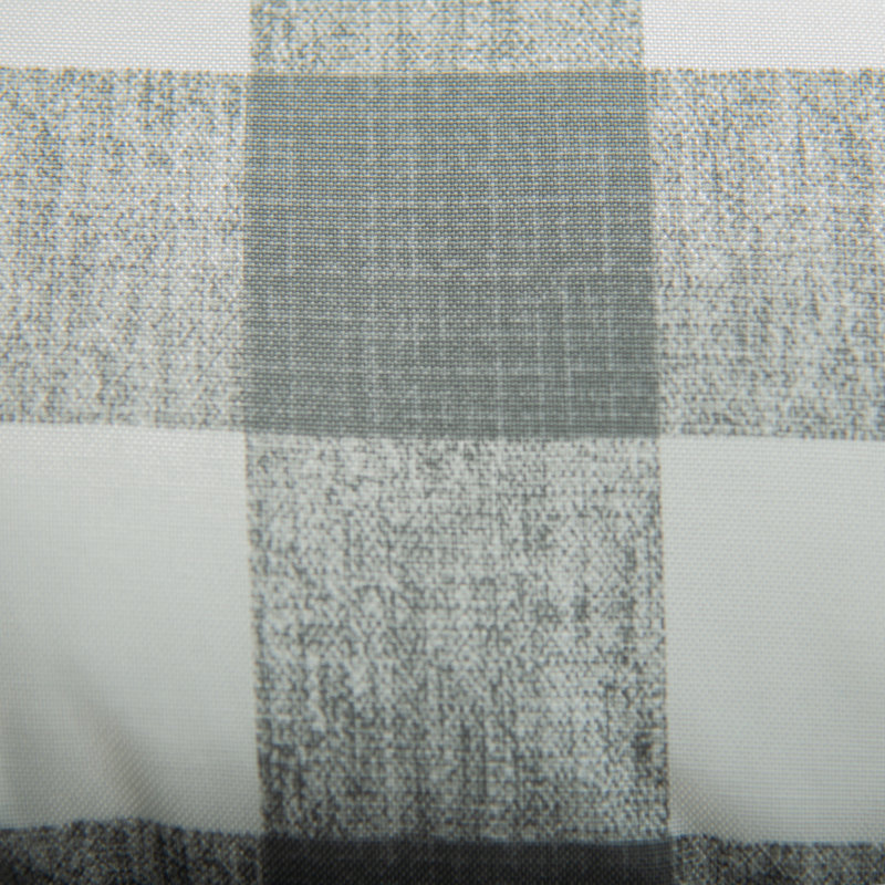 22" x 22" Gray and White Plaid Poly Filled Square Throw Pillow