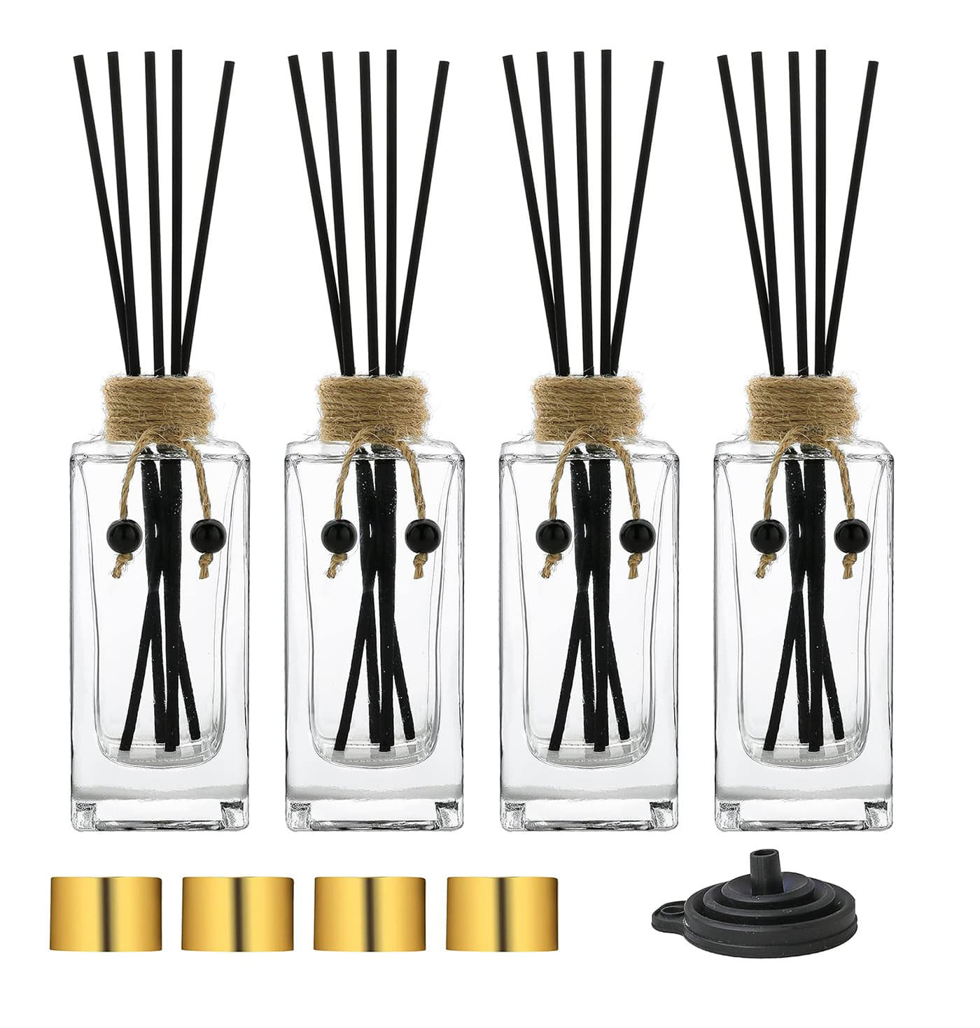 Symple Stuff Aiylah Set of 4 Reed Diffuser Bottles - 5oz/155ml Clear ...