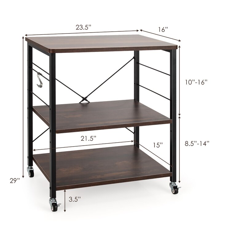 Costway Bakers Rack Microwave Oven Rack Shelves Kitchen Storage