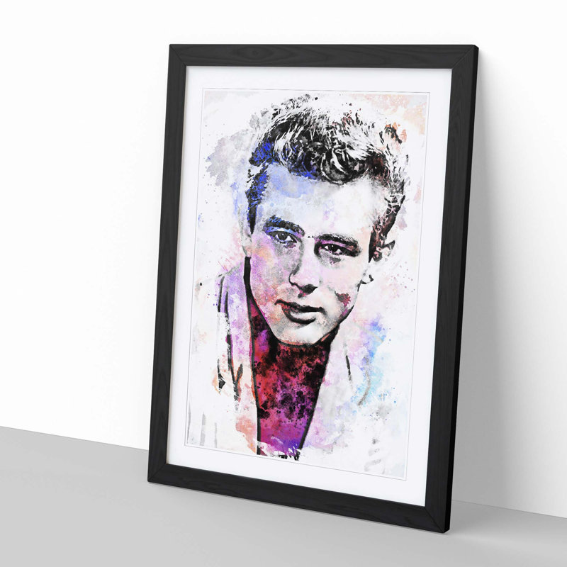James Dean in Abstract - Framed Print, 87cm H x 62cm W x 2cm D, Black Framed