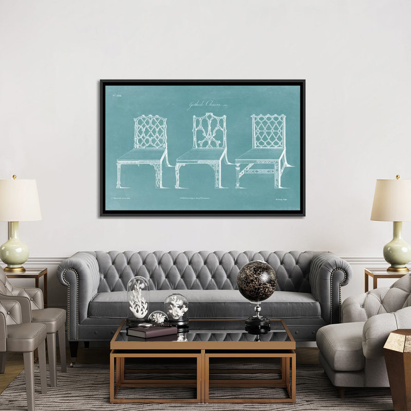 «Design for a Chair II», impression sur toile, H 40 po x l 60 po x P 1,5 po, Toile avec cadre noir, Pas de tapis